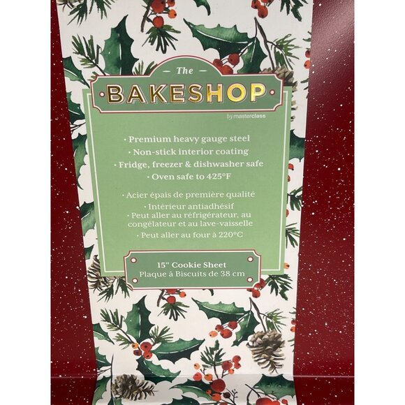Master ClassThe BakeShop 15" Non-Stick Heavy Gauge Steel Cookie Sheet Red Spec - Picture 2 of 5